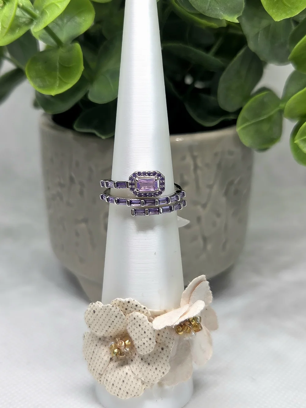 BP Vintage-Inspired Purple Crystal Wrap Ring